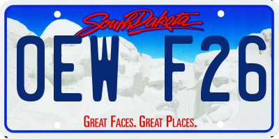 SD license plate 0EWF26