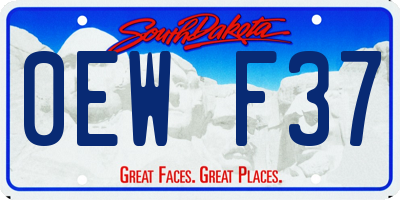 SD license plate 0EWF37