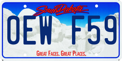 SD license plate 0EWF59