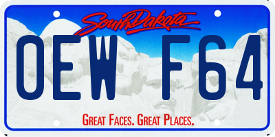 SD license plate 0EWF64