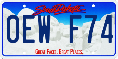 SD license plate 0EWF74
