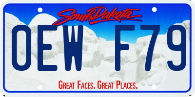 SD license plate 0EWF79