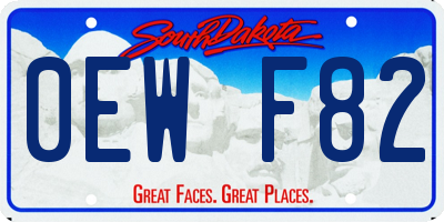 SD license plate 0EWF82