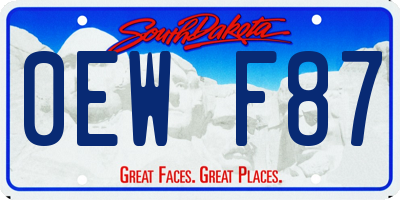 SD license plate 0EWF87