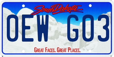 SD license plate 0EWG03