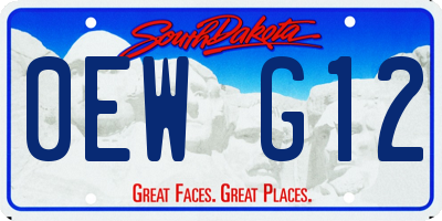 SD license plate 0EWG12