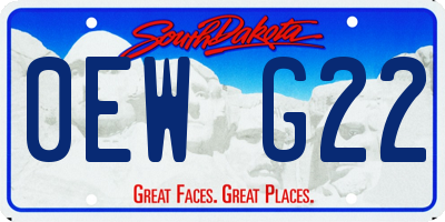 SD license plate 0EWG22