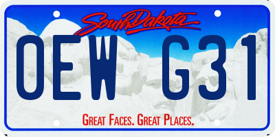 SD license plate 0EWG31
