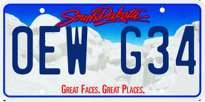 SD license plate 0EWG34