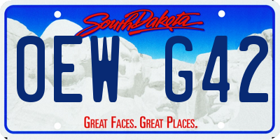 SD license plate 0EWG42