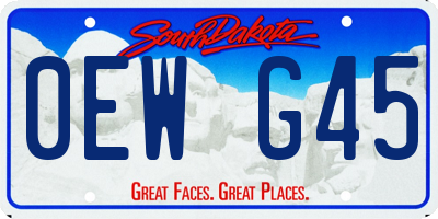 SD license plate 0EWG45