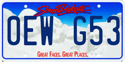 SD license plate 0EWG53