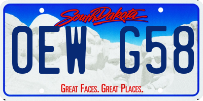 SD license plate 0EWG58