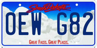 SD license plate 0EWG82