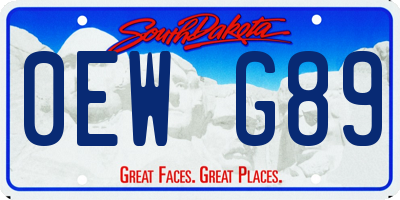 SD license plate 0EWG89