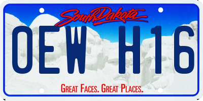 SD license plate 0EWH16