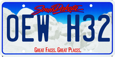 SD license plate 0EWH32