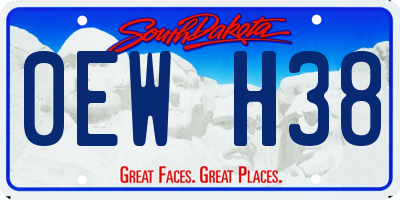 SD license plate 0EWH38