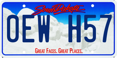 SD license plate 0EWH57