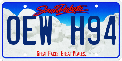 SD license plate 0EWH94