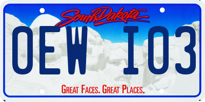 SD license plate 0EWI03