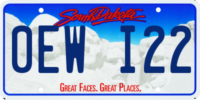 SD license plate 0EWI22