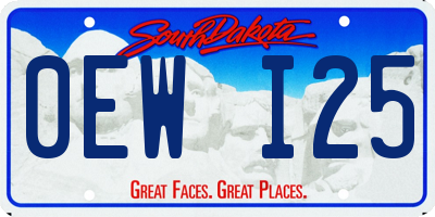 SD license plate 0EWI25