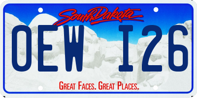 SD license plate 0EWI26