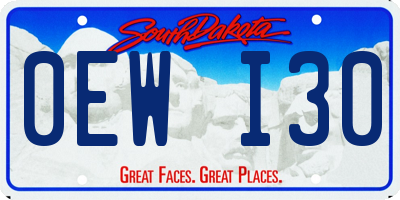 SD license plate 0EWI30