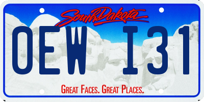 SD license plate 0EWI31
