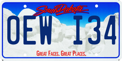 SD license plate 0EWI34