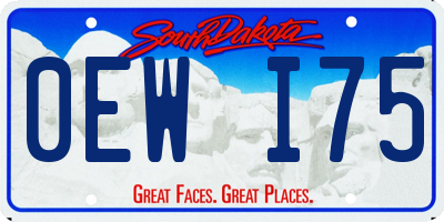 SD license plate 0EWI75