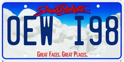 SD license plate 0EWI98