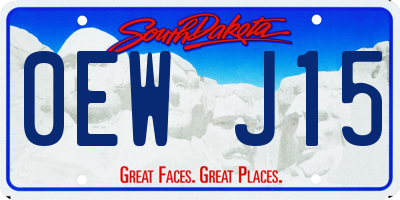 SD license plate 0EWJ15