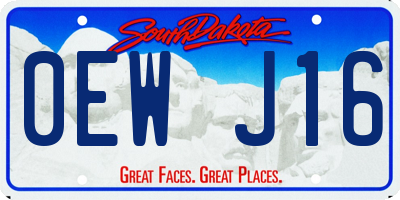 SD license plate 0EWJ16