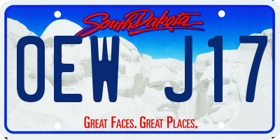 SD license plate 0EWJ17