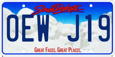 SD license plate 0EWJ19
