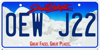 SD license plate 0EWJ22