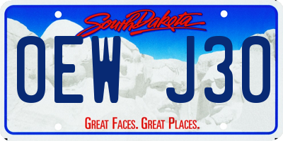 SD license plate 0EWJ30