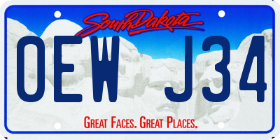 SD license plate 0EWJ34