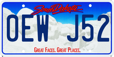 SD license plate 0EWJ52