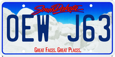 SD license plate 0EWJ63