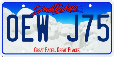 SD license plate 0EWJ75