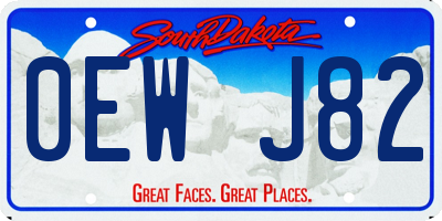 SD license plate 0EWJ82