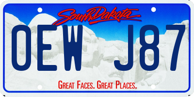 SD license plate 0EWJ87