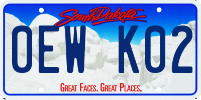 SD license plate 0EWK02