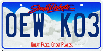 SD license plate 0EWK03