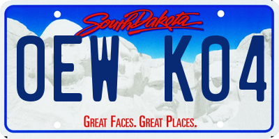 SD license plate 0EWK04