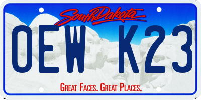 SD license plate 0EWK23