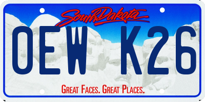 SD license plate 0EWK26